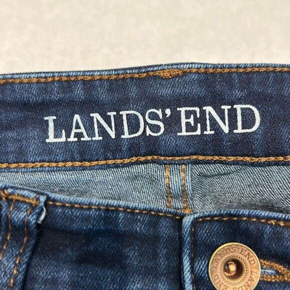 Lands' End Denim Jeans Womens Sz 12 Mid Rise Straight Cut 28.5" Inseam - Picture 7 of 11